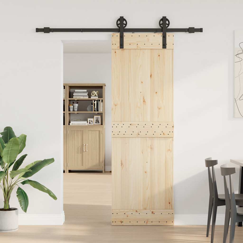 Caja Vidaxl con piezas para puerta corredera de 183 cm de acero negro