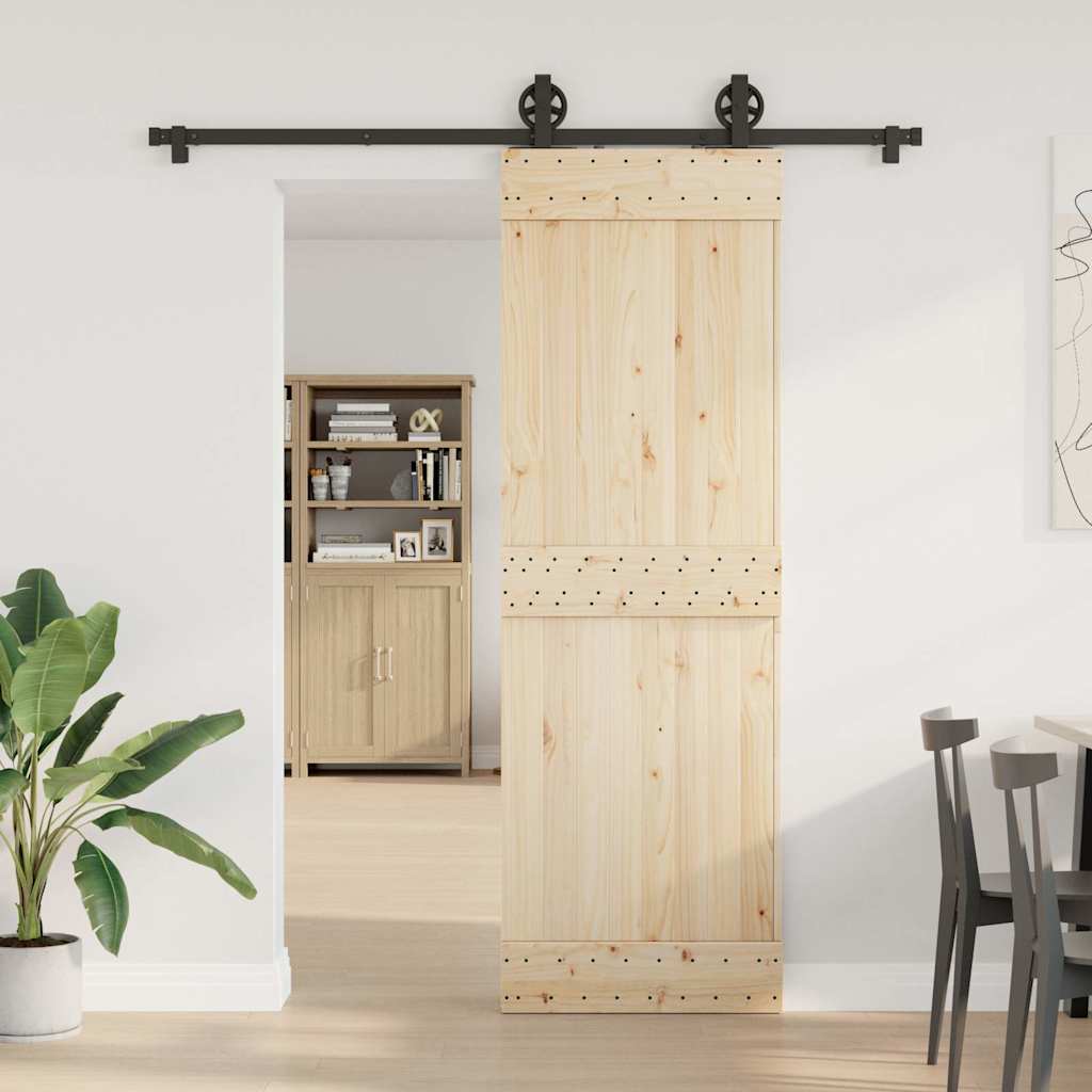 Caja Vidaxl con piezas para puerta corredera de 183 cm de acero negro