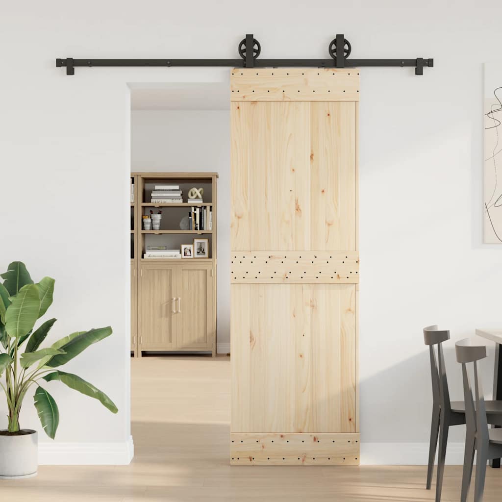 Caja Vidaxl con piezas para puerta corredera de 200 cm de acero negro