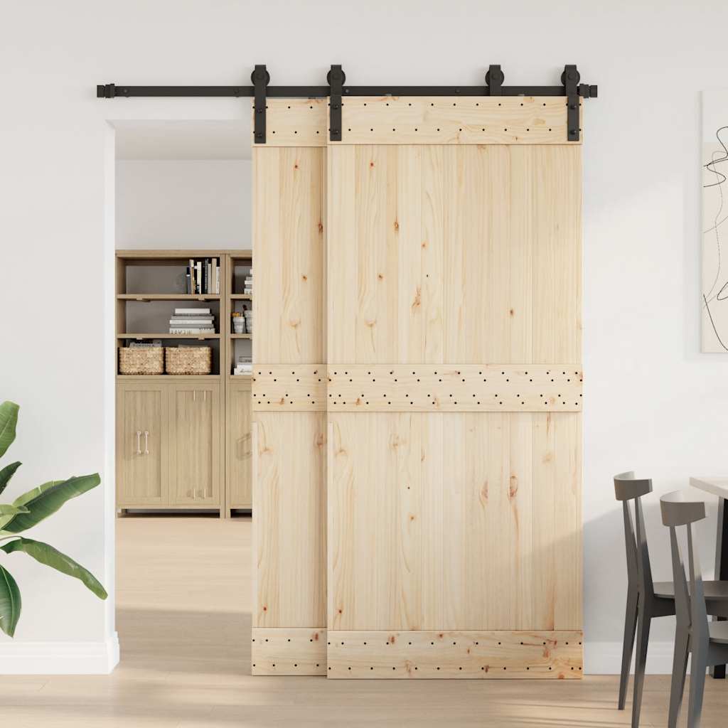 Caja Vidaxl con piezas para puerta corredera de 183 cm de acero negro