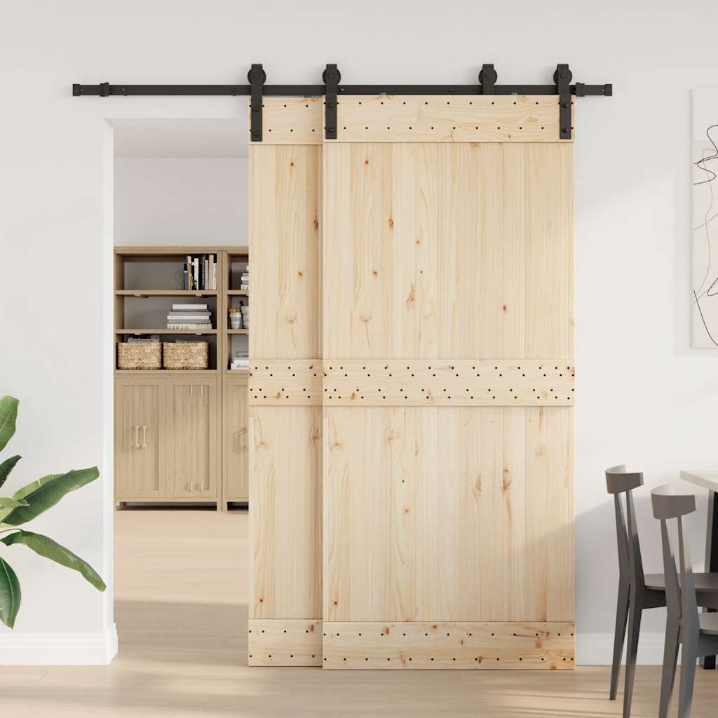 Caja Vidaxl con piezas para puerta corredera de 200 cm de acero negro