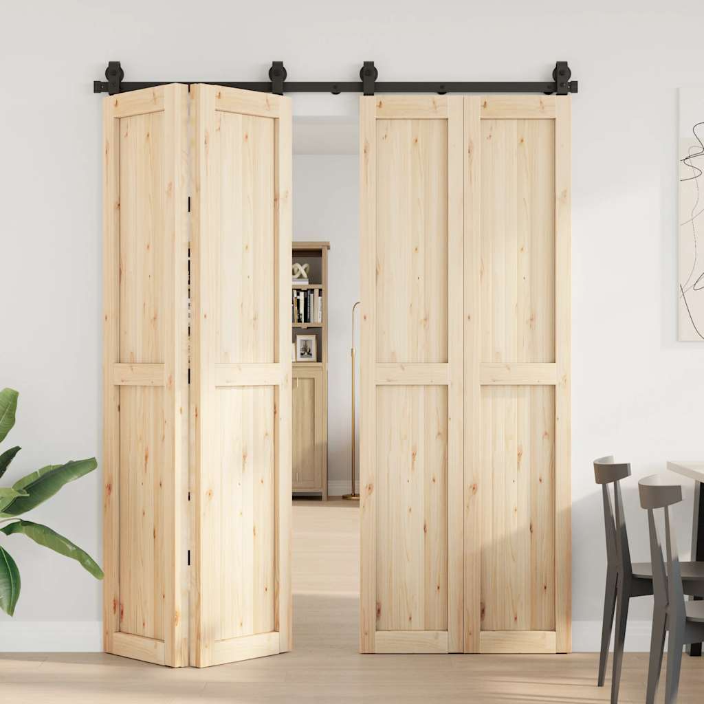Caja Vidaxl con piezas para puerta corredera de 183 cm de acero negro
