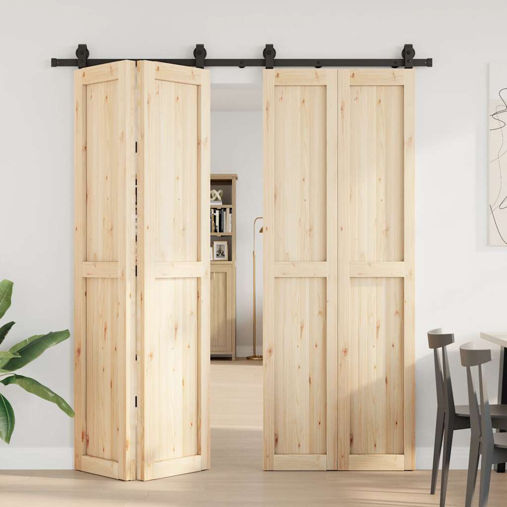 Caja Vidaxl con piezas para puerta corredera de 200 cm de acero negro