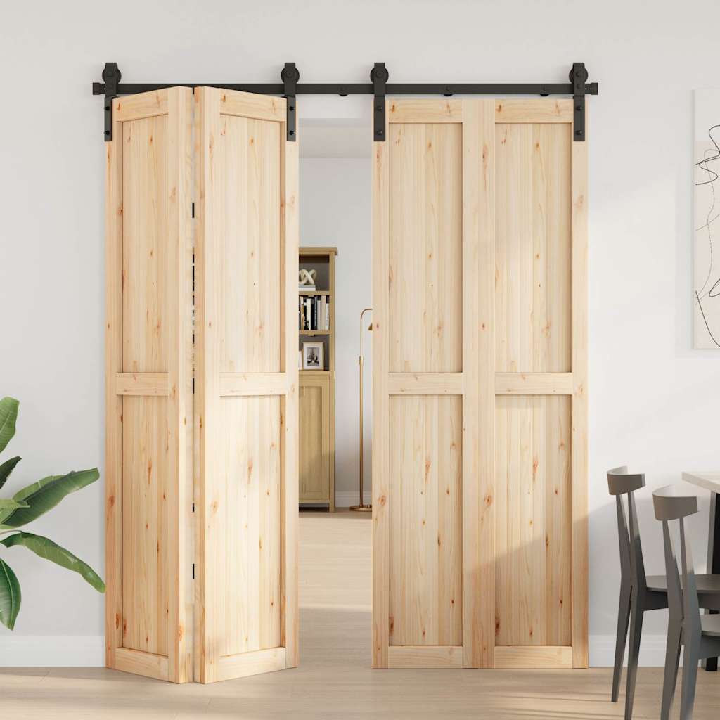 Caja Vidaxl con piezas para puerta corredera de 183 cm de acero negro