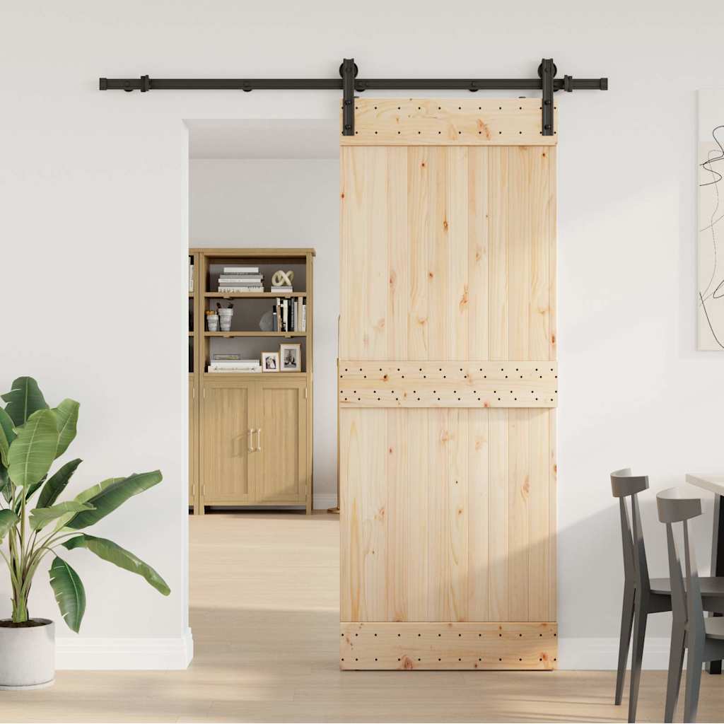 Caja Vidaxl con piezas para puerta corredera de 183 cm de acero negro
