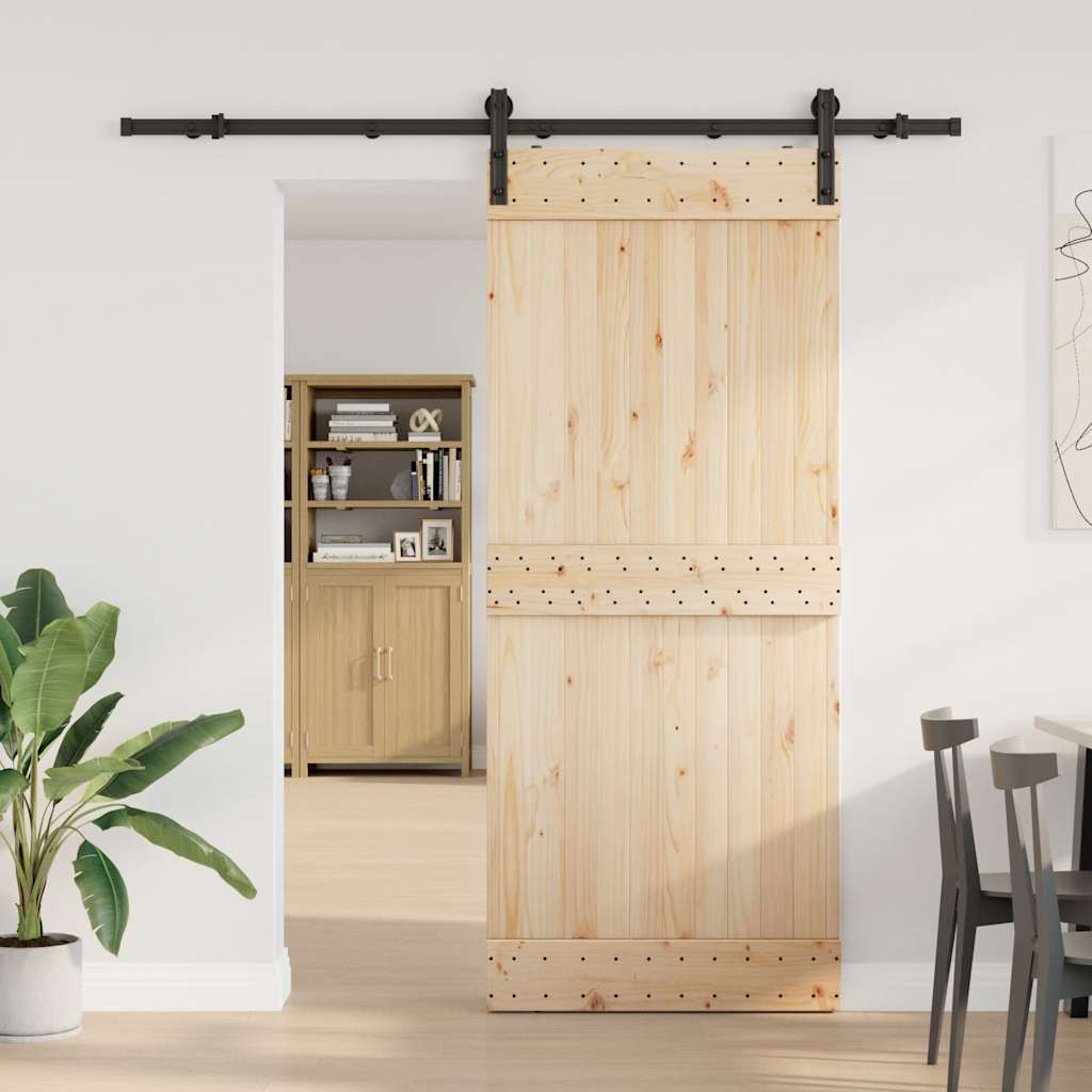 Caja Vidaxl con piezas para puerta corredera de 200 cm de acero negro