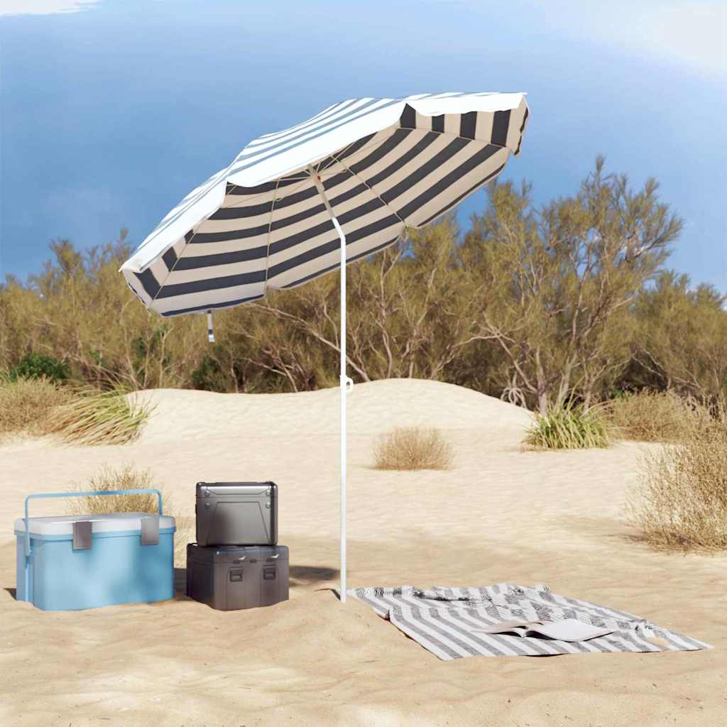 Ombrellone Vidaxx blu e bianco 161 x 161 x 193 cm in poliestere