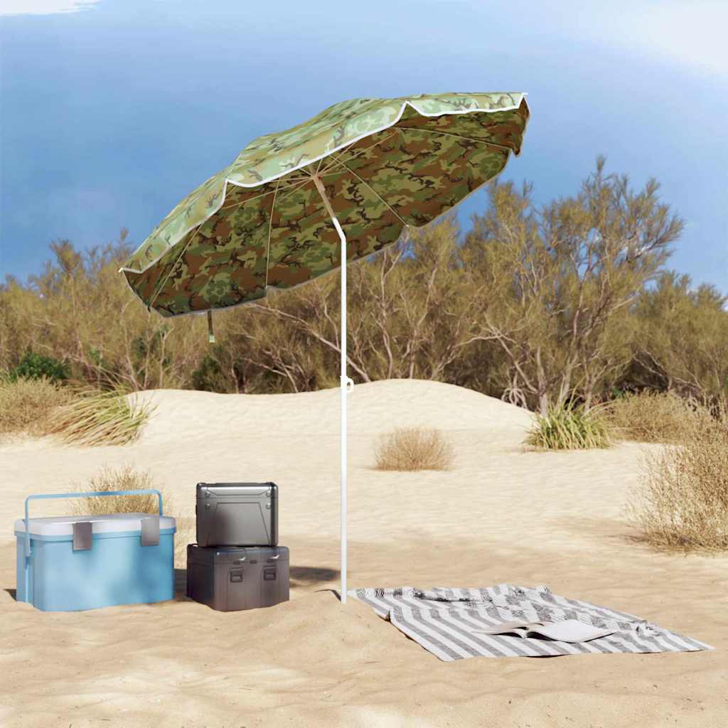 Vidaxl strandparasol camouflage 206 x 206 x 212 cm polyester en metaal