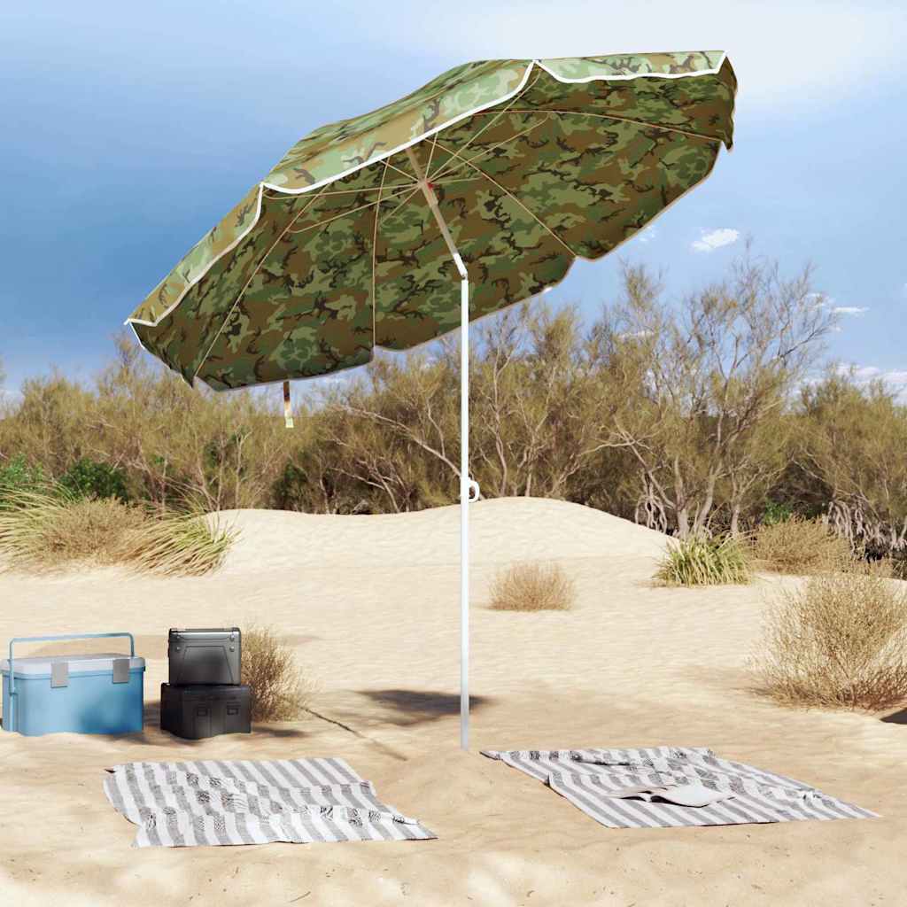 Vidaxl strandparasol camouflage 263 x 263 x 272 cm polyester en metaal