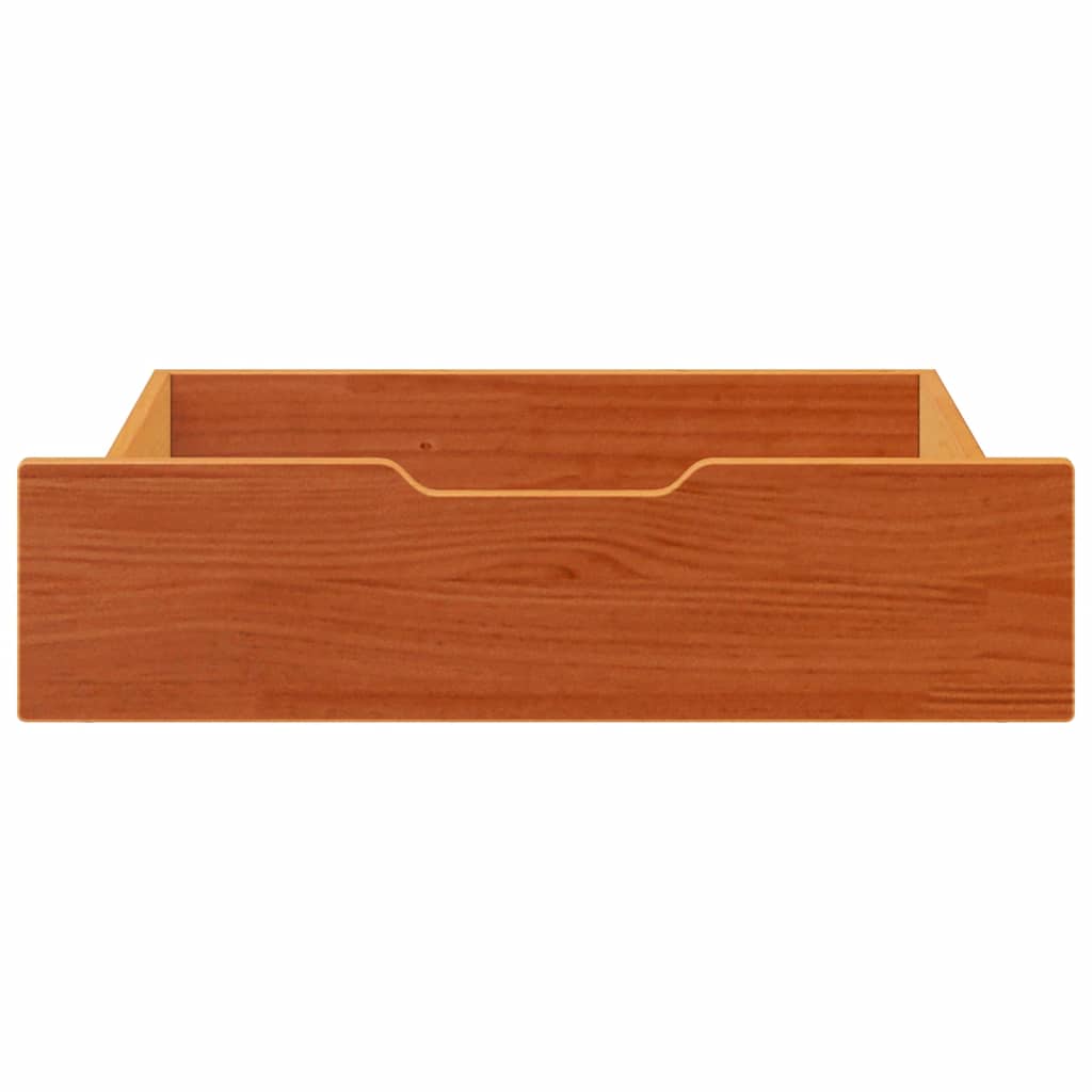 Vidaxl Bedlades 2 PCS 75x55x16 Pino sólido Brown