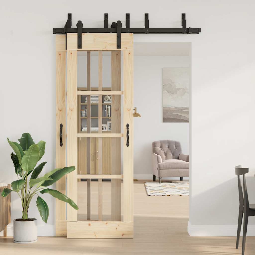 Vidaxxl caja con piezas para puerta corredera 152,5 cm acero negro
