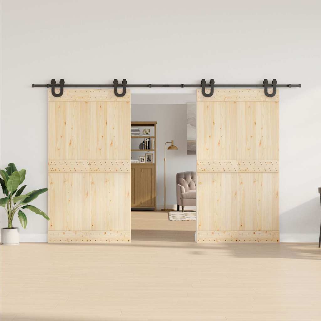 Vidaxxl caja con piezas para puerta corredera 366 cm acero negro