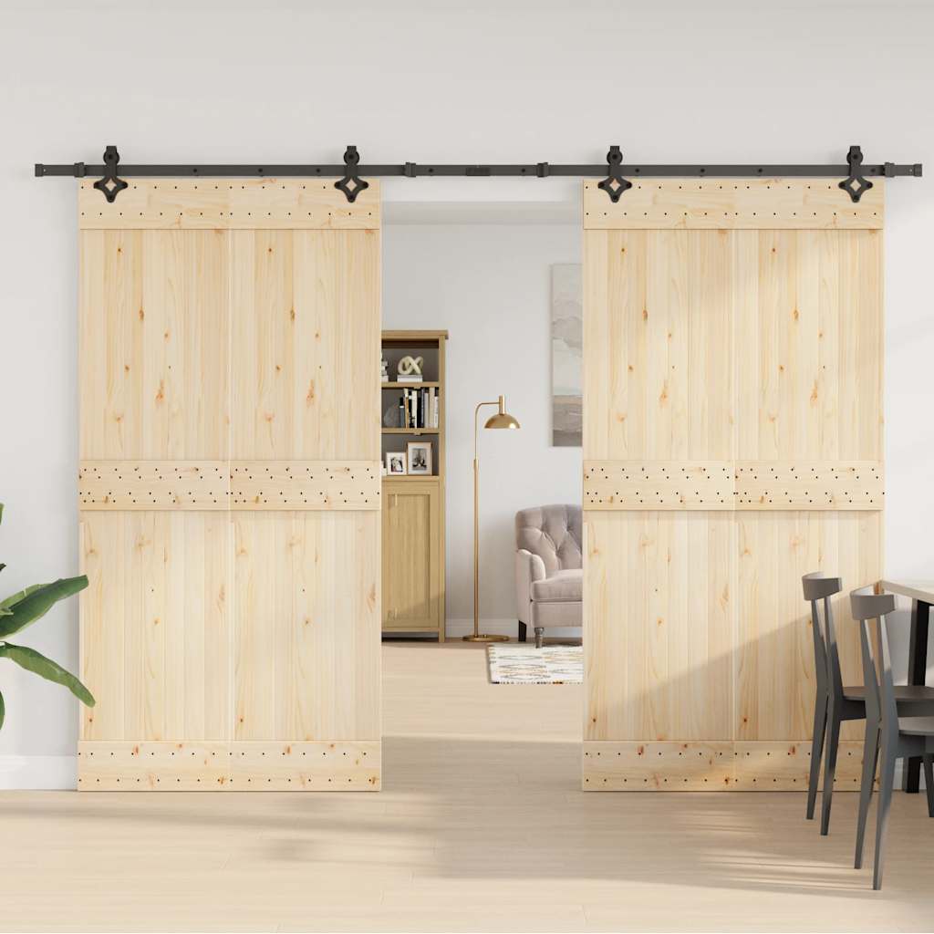 Vidaxxl caja con piezas para puerta corredera 305 cm acero negro