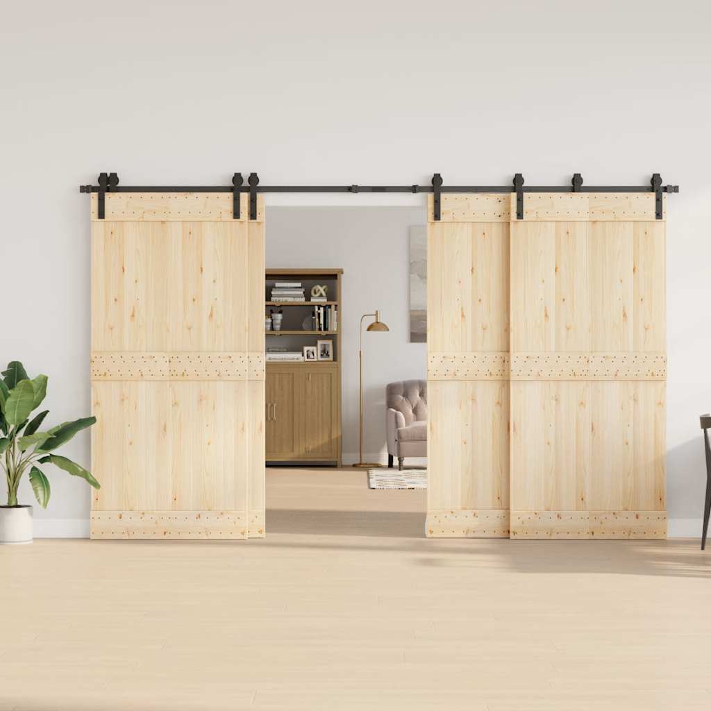 Vidaxxl caja con piezas para puerta corredera 366 cm acero negro