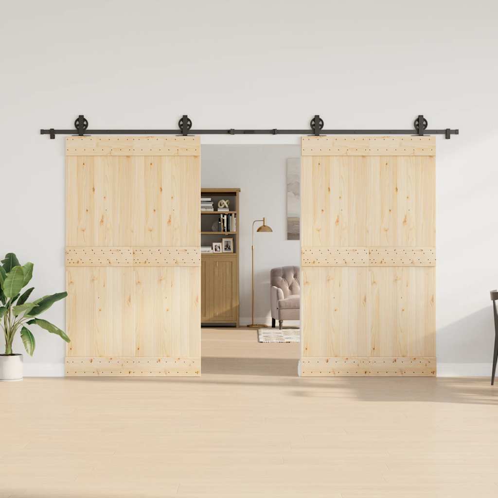 Vidaxxl caja con piezas para puerta corredera 366 cm acero negro