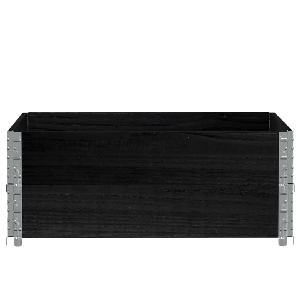 Vidaxl Palletopzetranden 2 PCS 100x100 cm Pino sólido Negro
