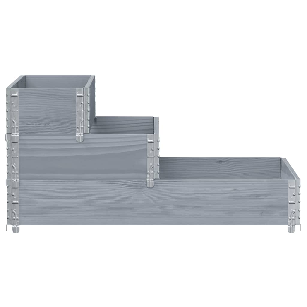 Plantador elevado Vidaxl 3 capas 120x80 cm de pino sólido gris