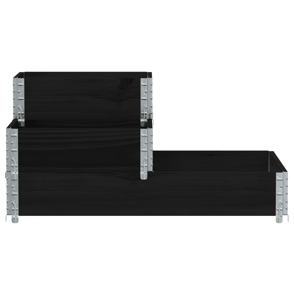 Vidaxl Plantador elevado 3 capas 120x80 cm de pino sólido negro