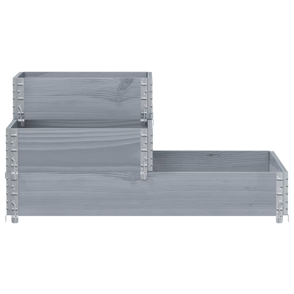 Plantador elevado Vidaxl 3 capas 120x80 cm de pino sólido gris