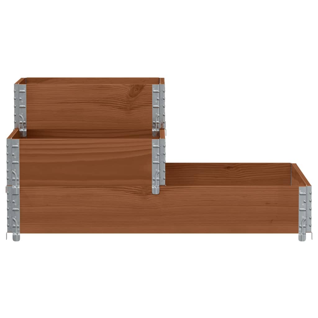 Plantador elevado Vidaxl 3 capas 120x80 cm Pino sólido Brown