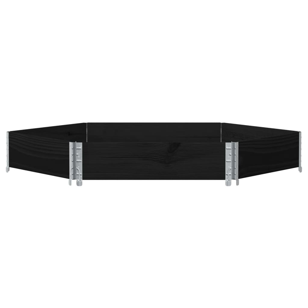 Plantador elevado Vidaxl Hexagonal 160x160 cm Pine Wood Negro