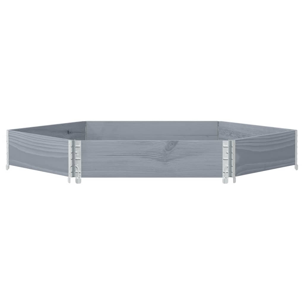 Plantador elevado Vidaxl Hexagonal 160x160 cm Pine Wood Gray
