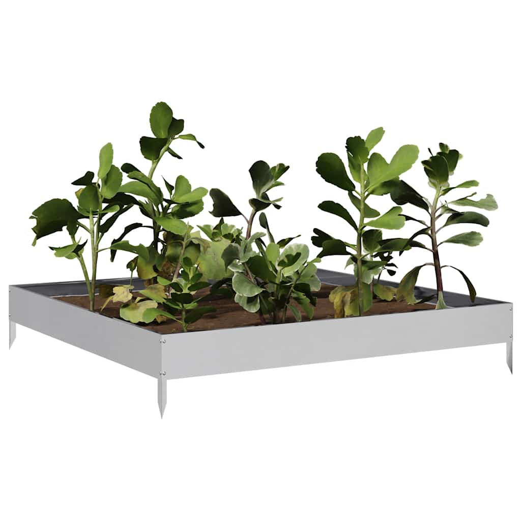 Vidaxl Planter Insertar 100x100x18.5 cm de acero galvanizado