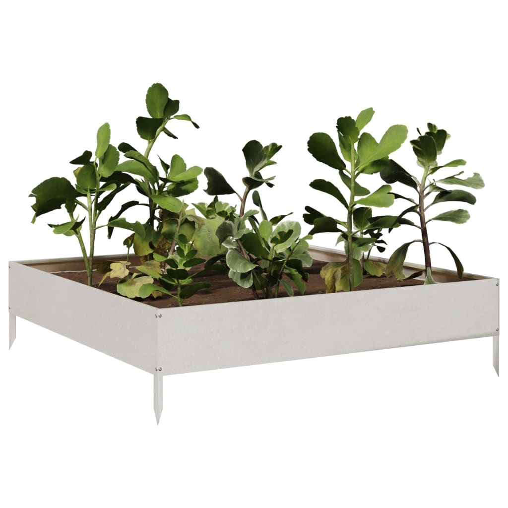 Plantador Vidaxl elevado 100x100x26 cm de acero inoxidable