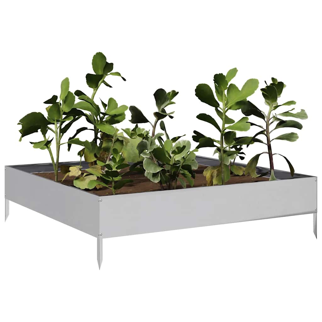 Plantador Vidaxl elevado 100x100x26 cm de acero galvanizado