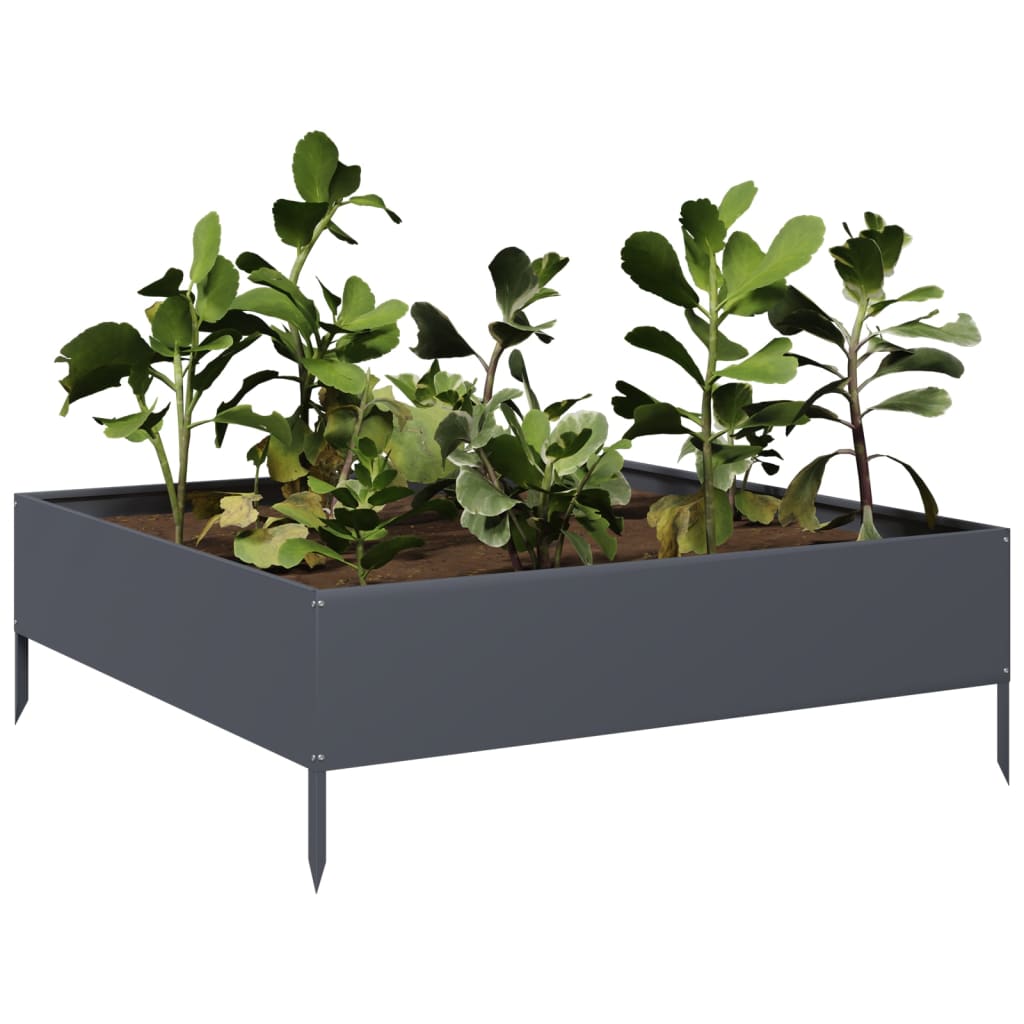 Plantador Vidaxl Insentado 100x100x33.5 cm de acero antracita