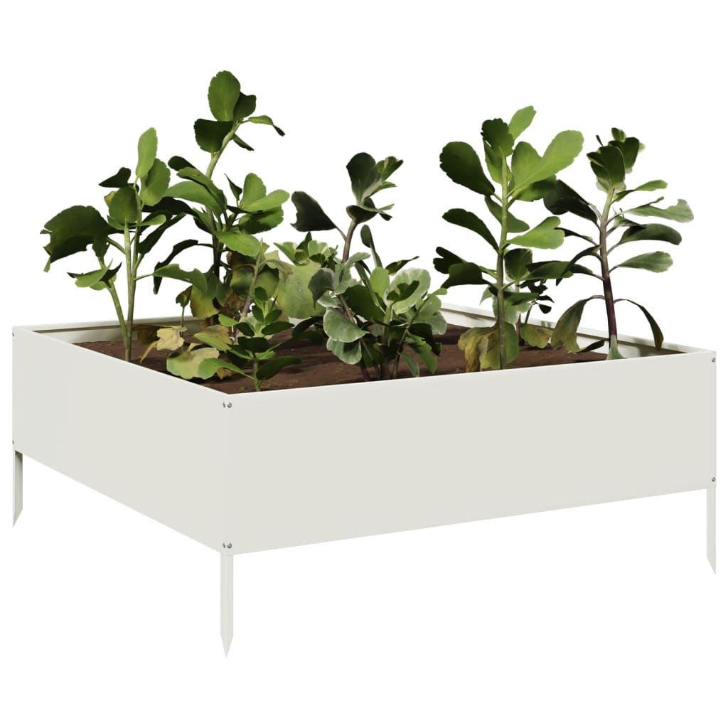 Vidaxl Planning Box elevada 100x100x25 cm de acero blanco