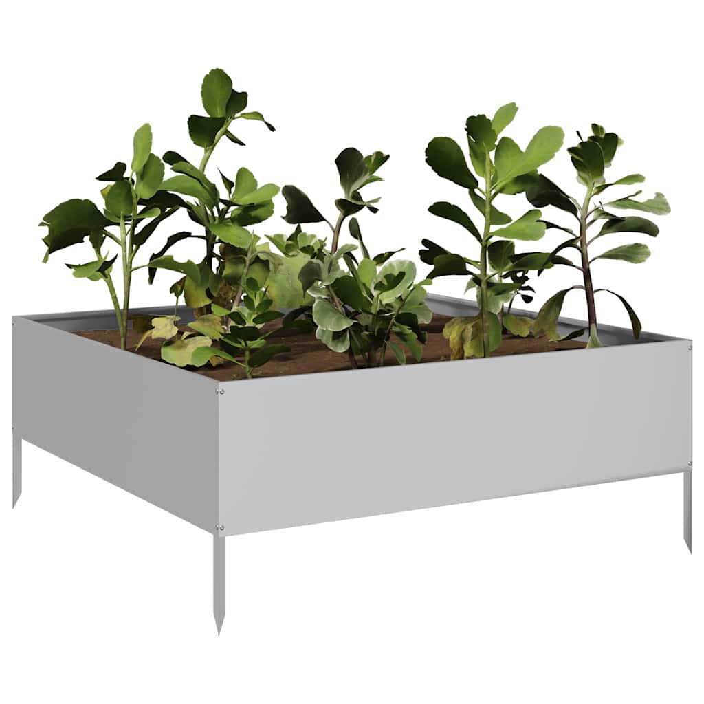 Plantador Vidaxl elevado 100x100x25 cm de acero galvanizado