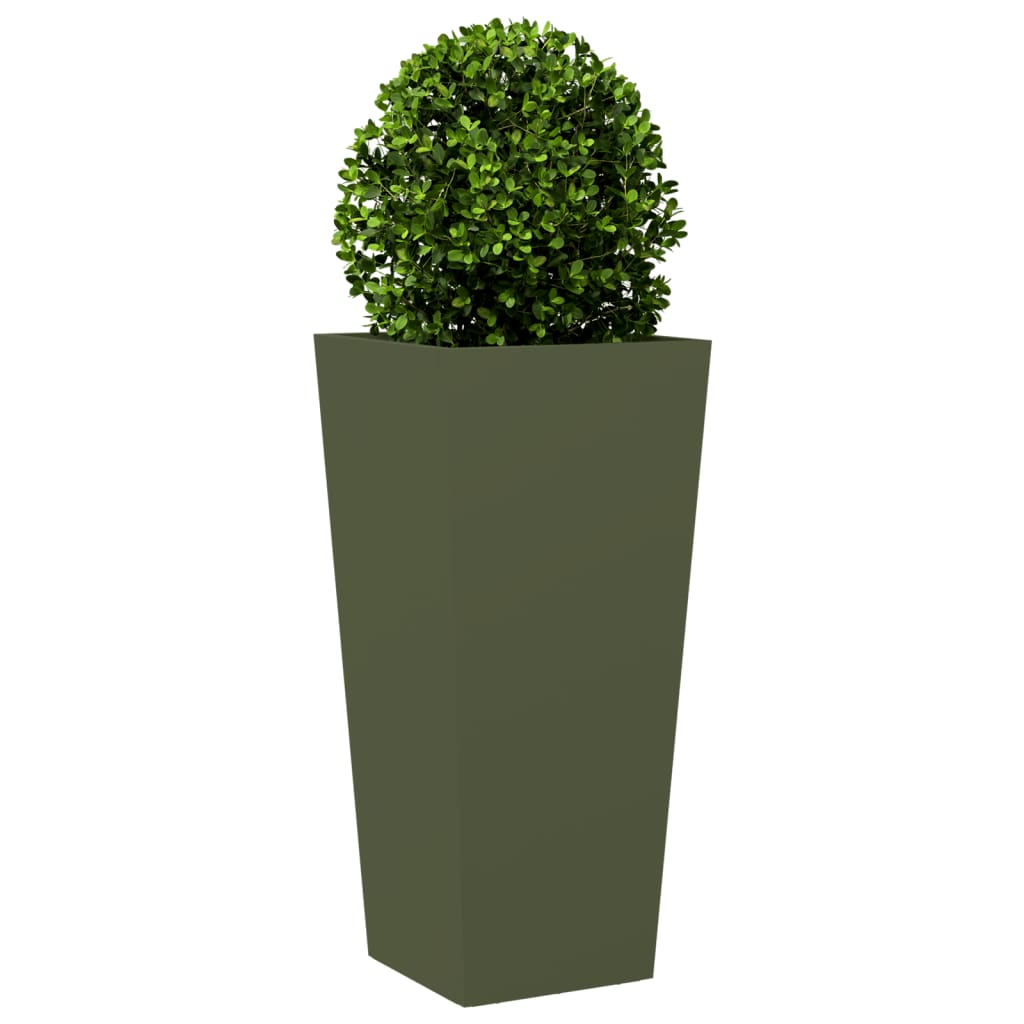 Vidaxl fioriera 35x35x75 cm in acciaio verde oliva