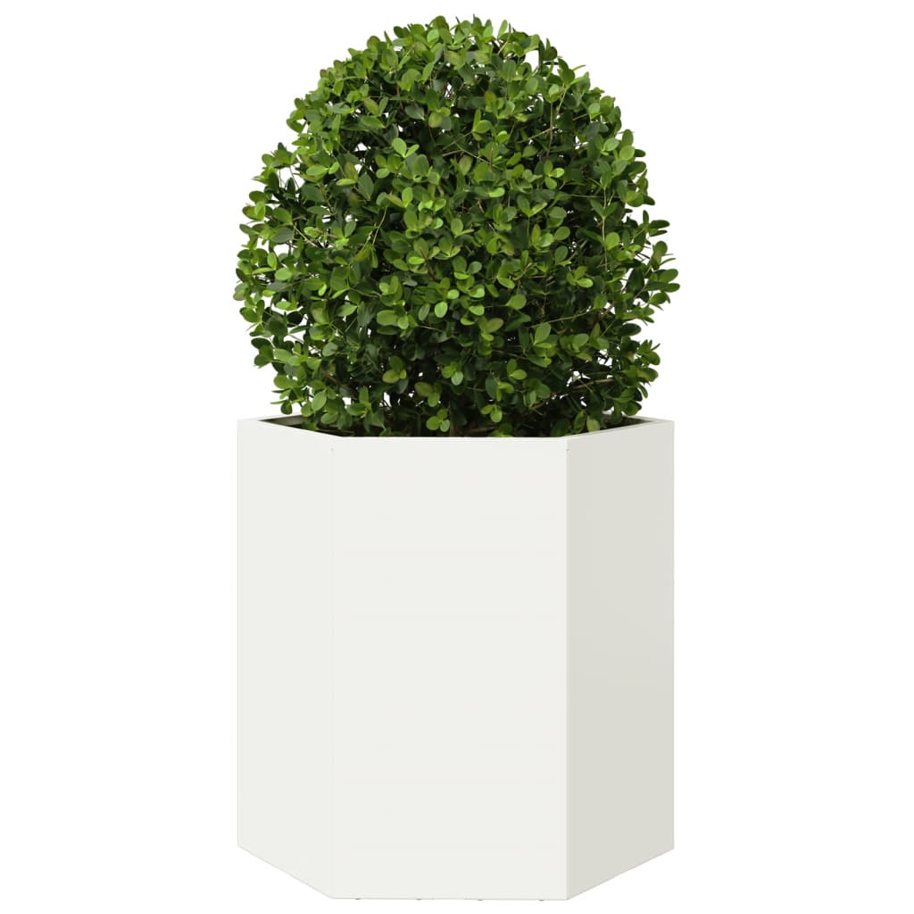 Vidaxl Plannet Hexagon 46x40x45 cm de acero blanco