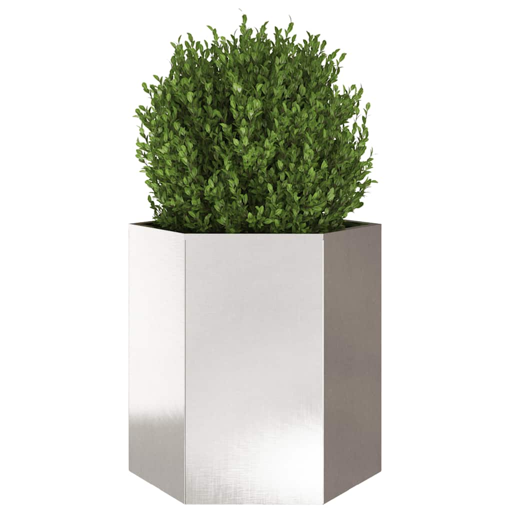 Vidaxl Plannet Hexagon 46x40x45 cm de acero inoxidable