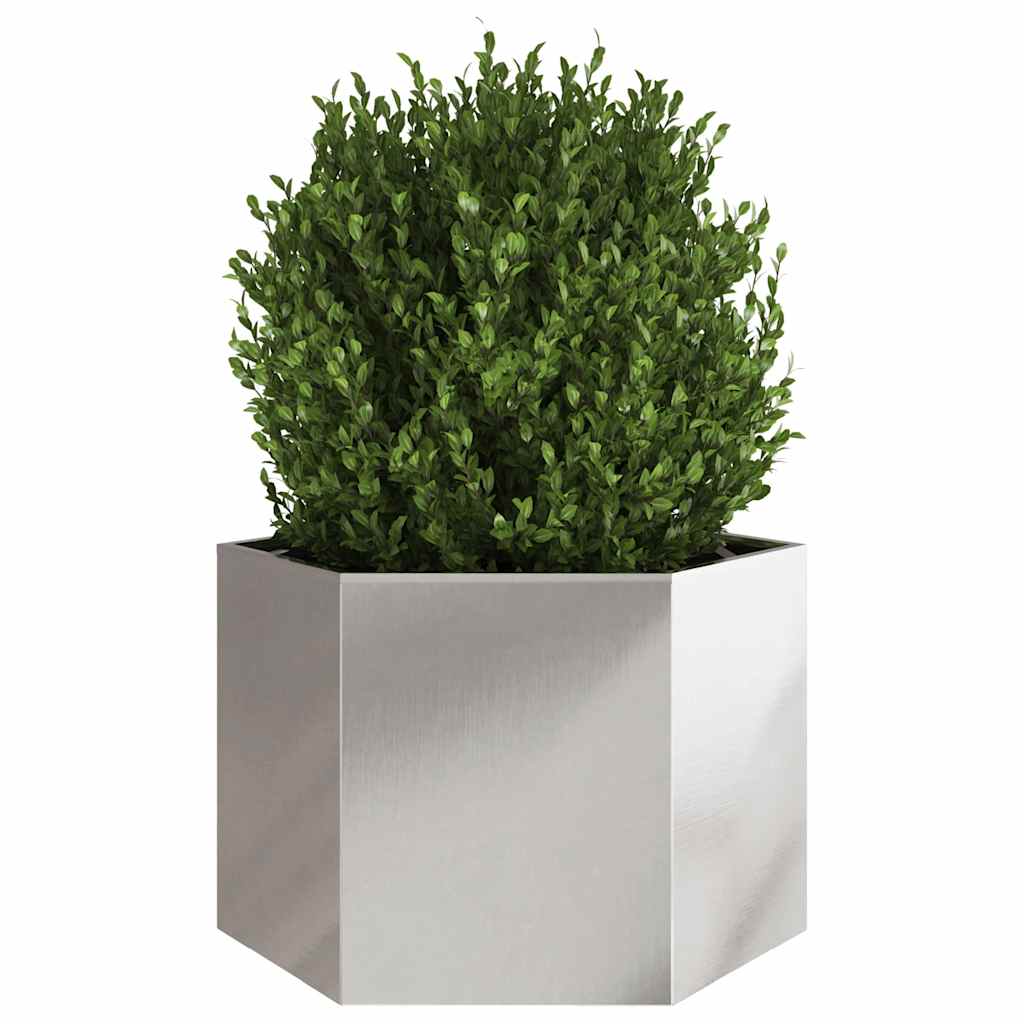 Vidaxl Plannet Hexagon 69x60x45 cm de acero inoxidable