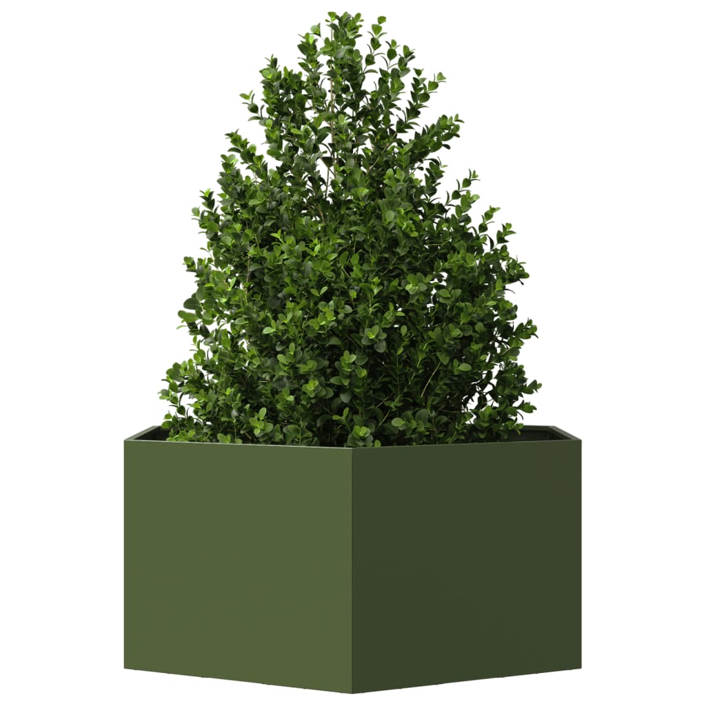Vidaxl Plannet Hexagon 104x90x45 cm de oliva de acero verde