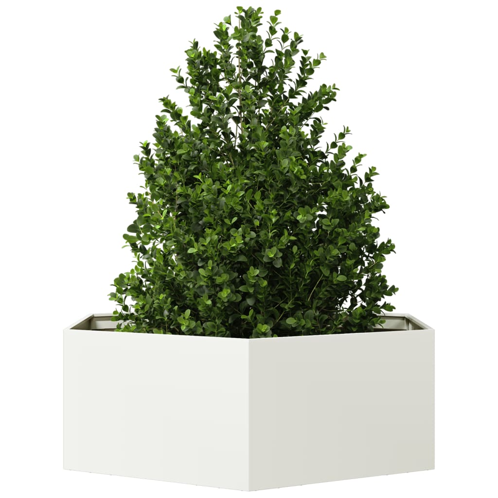 Vidaxl Plannet Hexagon 138x120x45 cm de acero blanco