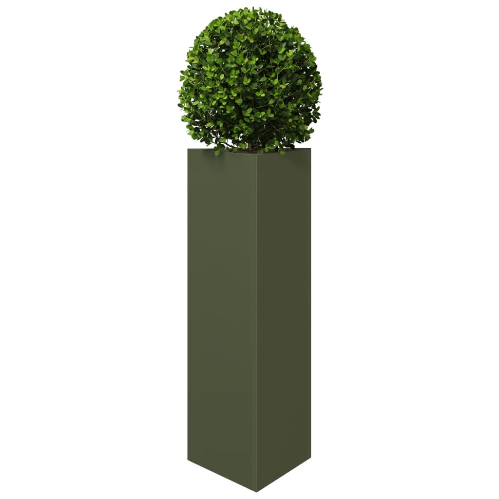 Vidaxl Planter Triangle 30x26x75 cm de acero verde de acero verde