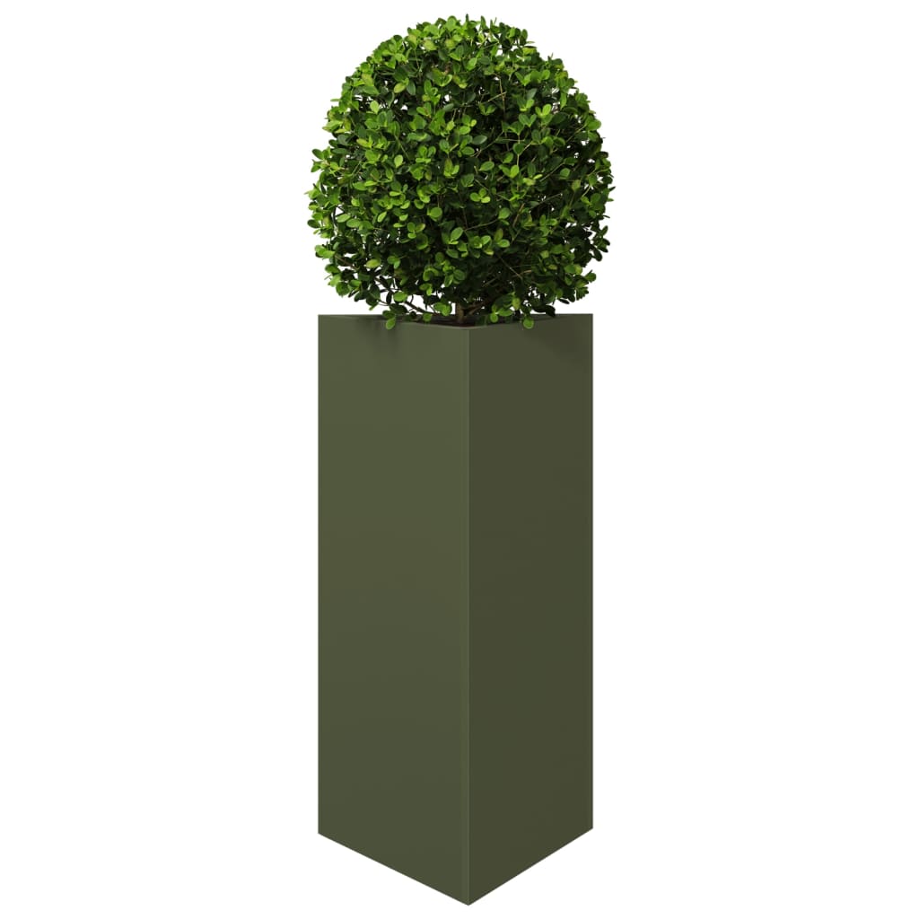 Vidaxl Planter Triangle 40x34.5x70 cm de acero verde de acero verde