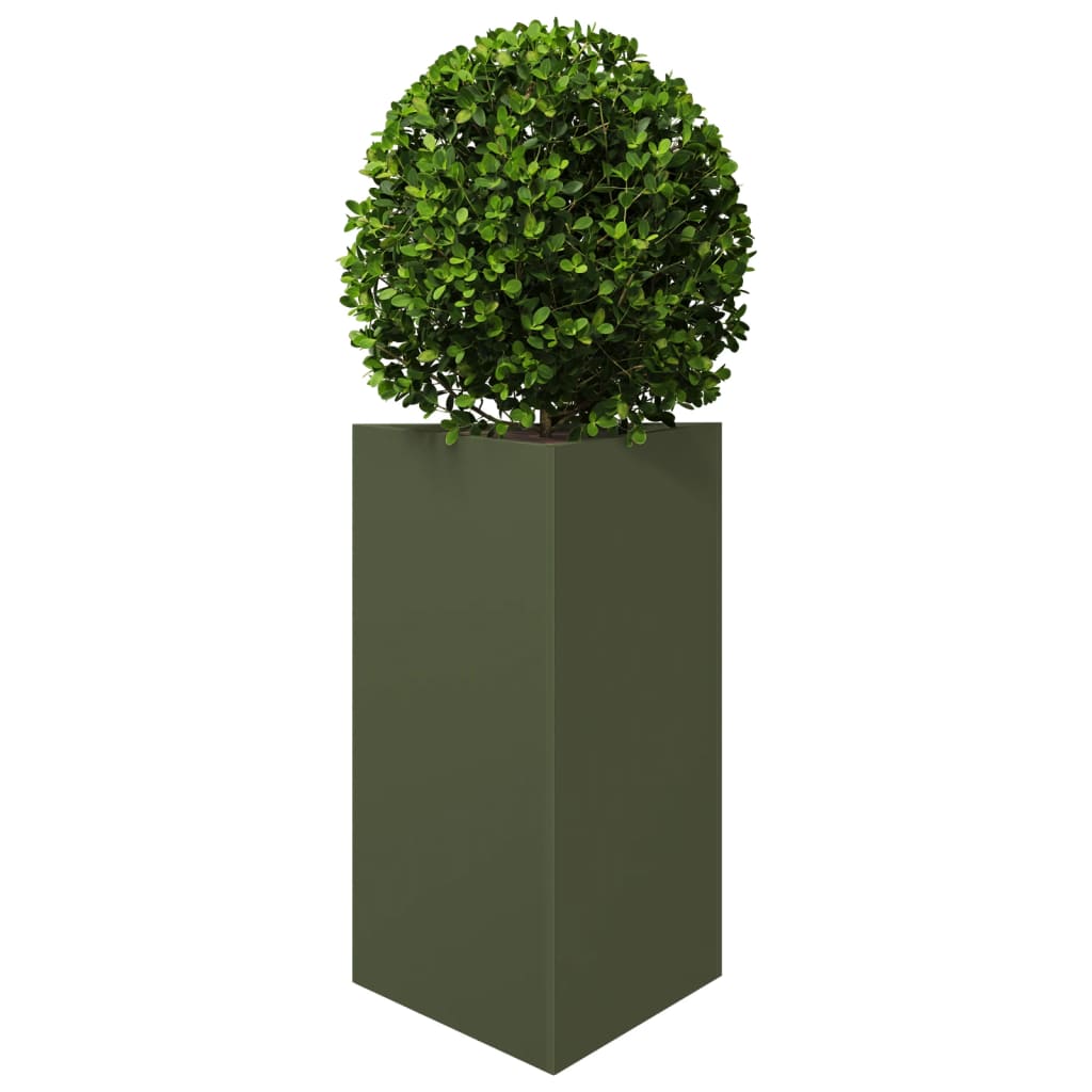 Vidaxl Planter Triangle 50x43x75 cm de acero verde de acero verde