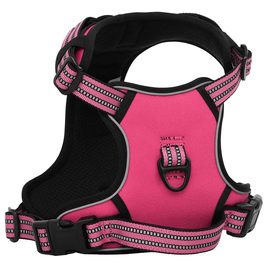 VIDAXL CANCHE DEL CANE con strisce riflettenti regolabili m rosa