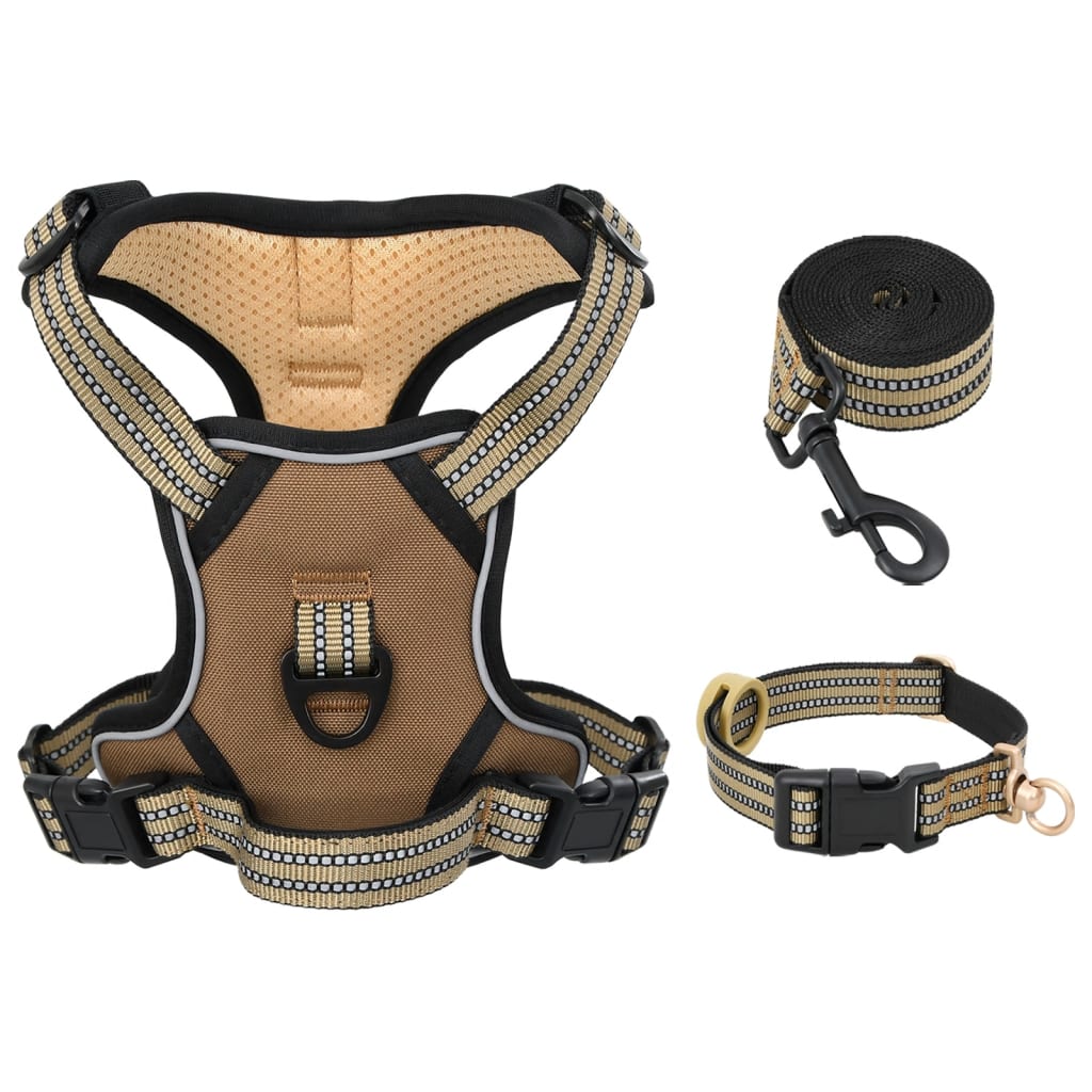 VIDAXL CARMINE DEL CANE CON CINTURA E COLLARE REGOLABILE S BROWN