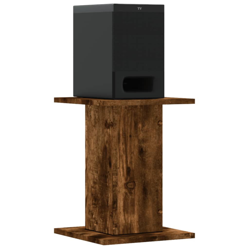 Supporti per altoparlanti Vidaxx 2 pezzi 30x30x40 cm in legno lavorato rovere affumicato