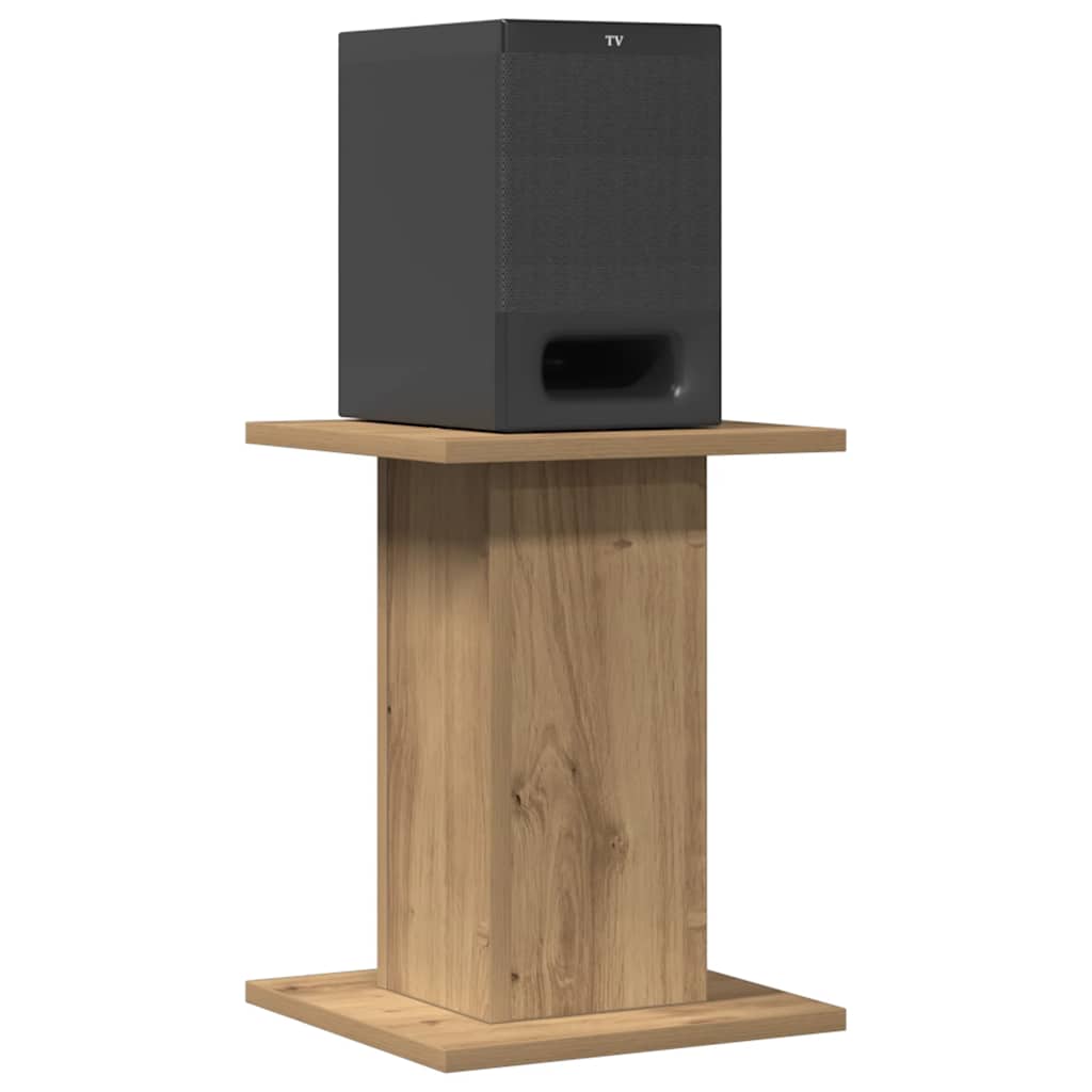 Vidaxl speakerstandaards 2 st 30x30x40 cm hout artisanaal eikenkleurig