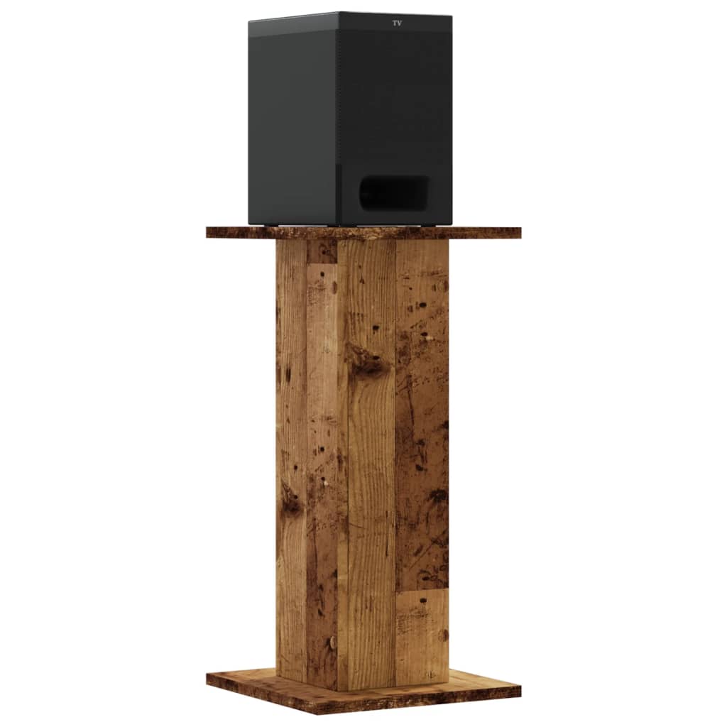 Vidaxl speakerstandaards 2 st 30x30x60 cm bewerkt hout oud houtkleurig