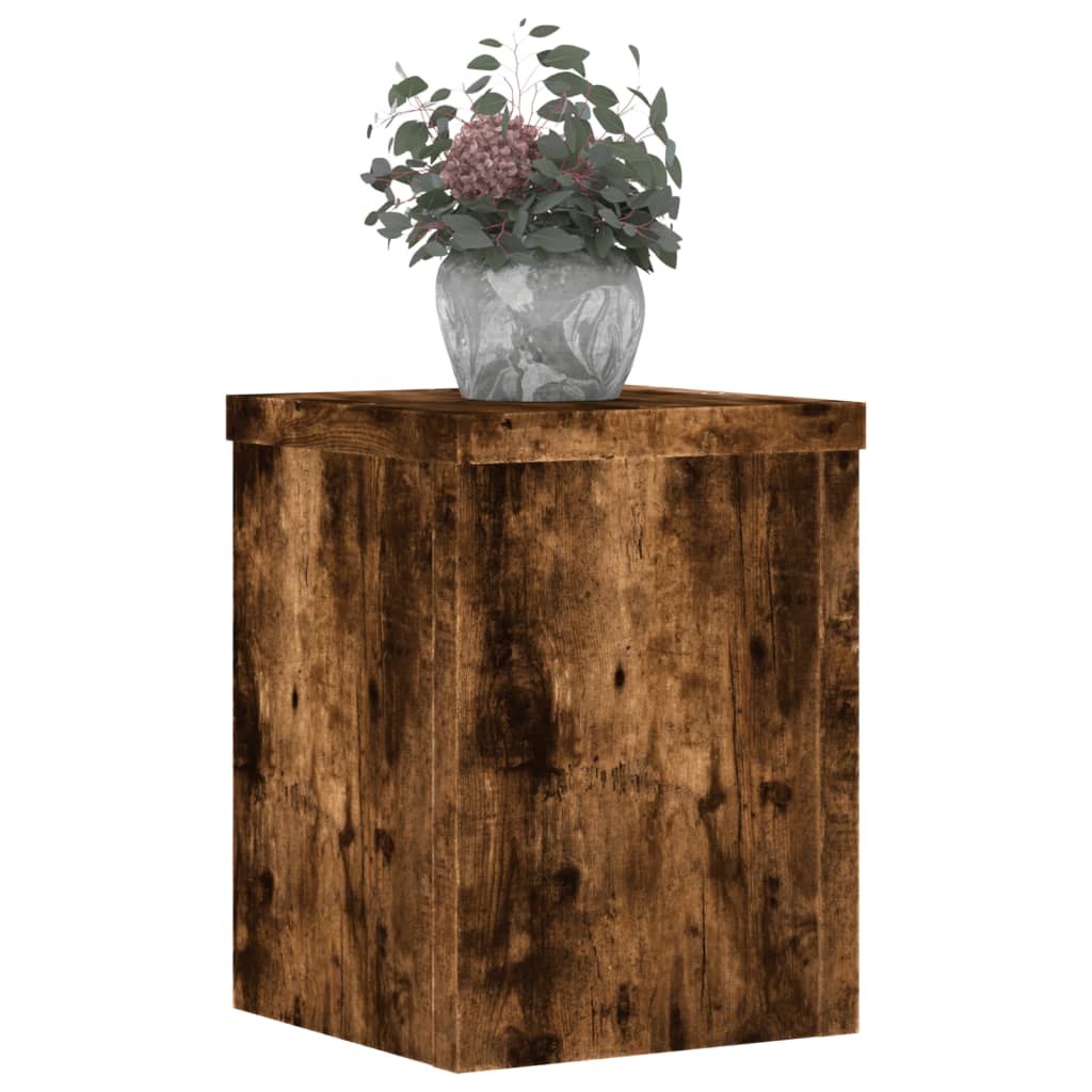 Standard di pianta Vidaxl 2 ST 15x15x20 cm in legno di quercia affumicata