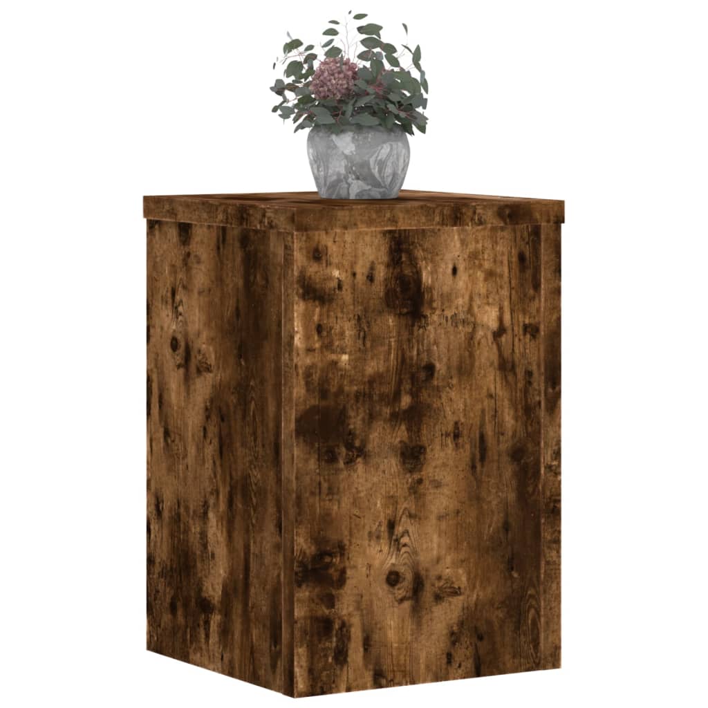 Standard di pianta Vidaxl 2 ST 25x25x35 CM Rovere affumicato in legno
