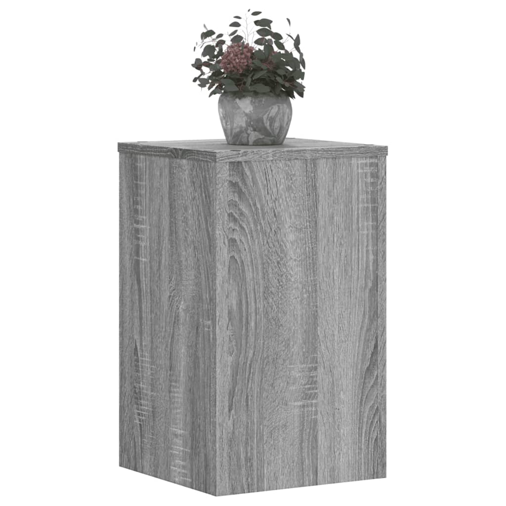 Estándares de plantas Vidaxl 2 PCS 30X30X50 CM Madera procesada Sonoma gris