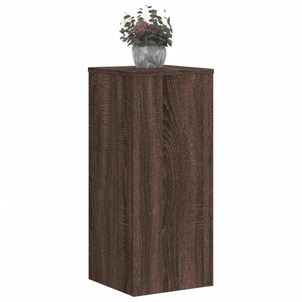 Estándares de planta Vidaxl 2 ST 30X30X70 CM Oak de madera procesada de madera marrón